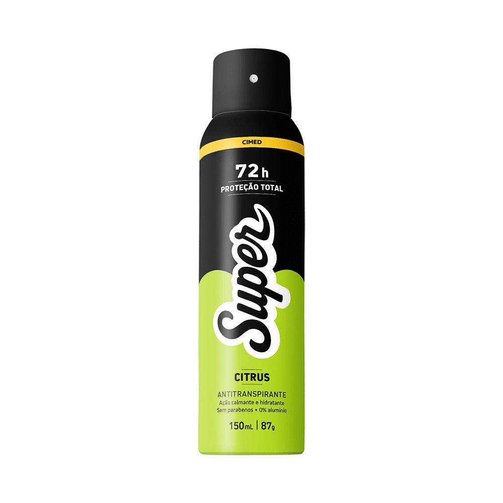 Desodorante Super Energy Aerosol Antitranspirante 72h Citrus 150ml em Oferta na Shopee