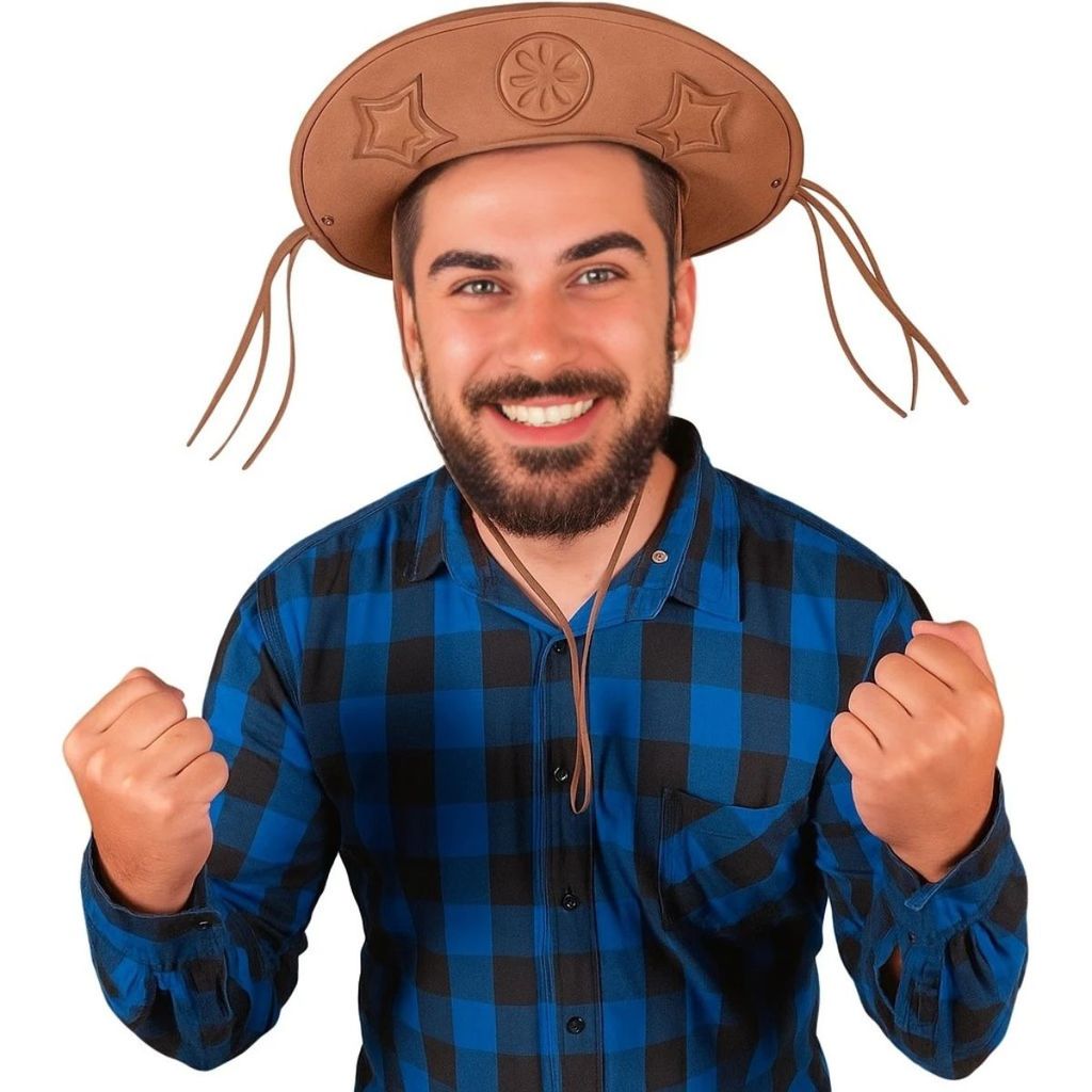 Chapeu EVA Cangaceiro Lampião Fantasia de Festa Junina Sarau