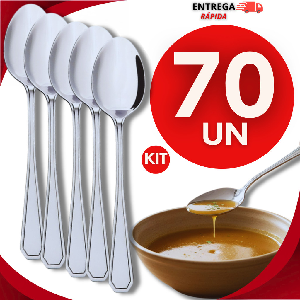 Colher de Mesa Inox Jogo de Talher Cozinha Colheres de Sopa Refeição Talheres de Jantar