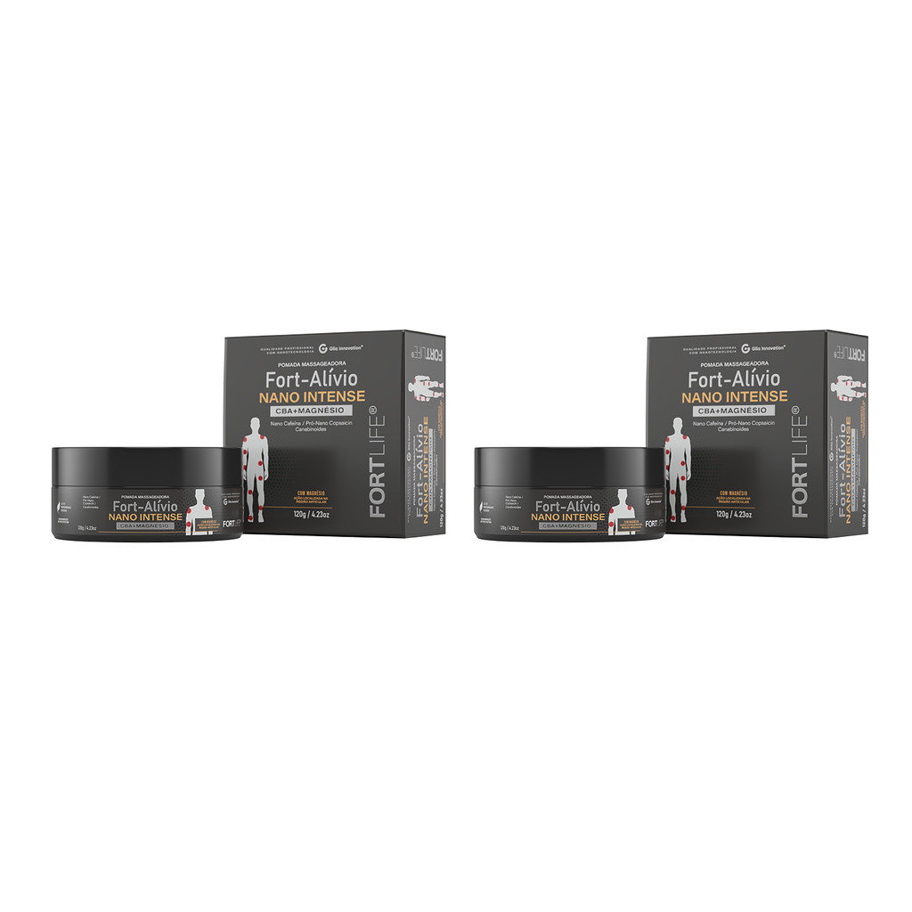 Kit 2 Und Fort-Alívio Nano Intense CBA + Magnésio 120g FortLife