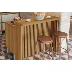 Balcão de Cozinha Modulado Princesa c/ 1 Porta e 2 Gavetas 120cm Freijo/Off White - Nesher
