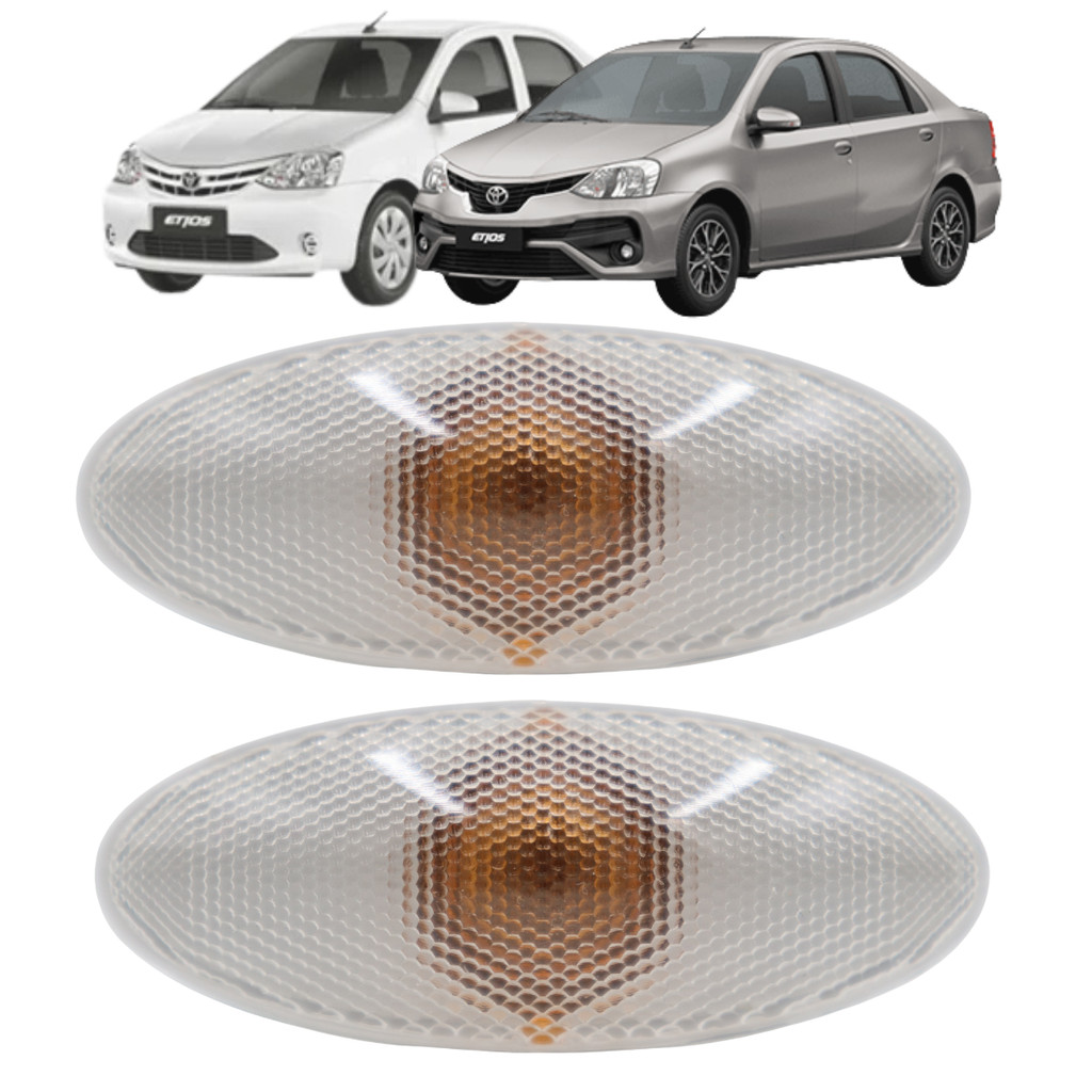 Par De Lanterna Pisca Seta Lateral Paralama Toyota Etios Sedan C/Soquete