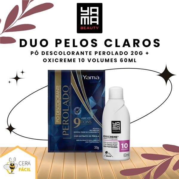 Kit Duo Pelos Claros Yamá - Pó Descolorante Perolado 20g + Oxicreme 60ml