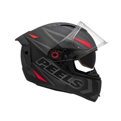 CAPACETE MOTOCICLISTA PEELS ICON PRO FAST PRETO FOSCO VERMELHO COM VISEIRA FUME INTERNA