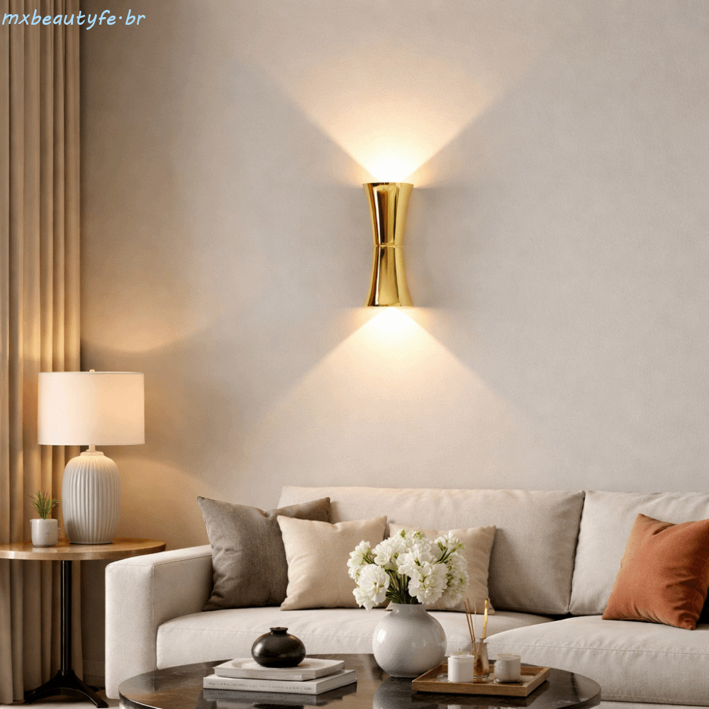 MXBEAUTYFE LED Ampulheta Lâmpada De Parede , Luz Noturna Criativa Com Sensor De Movimento Sem Fio , Arandela Regulável