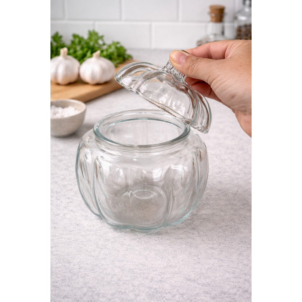 Pote de Vidro em Formato de Abóbora 1000ml — imagem 2 de 2