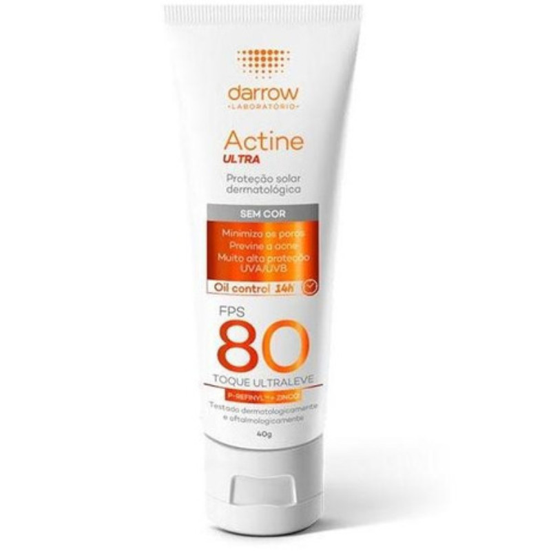 PROTETOR SOLAR DARROW ACTINE ULTRA FPS 80 SEM COR 40G