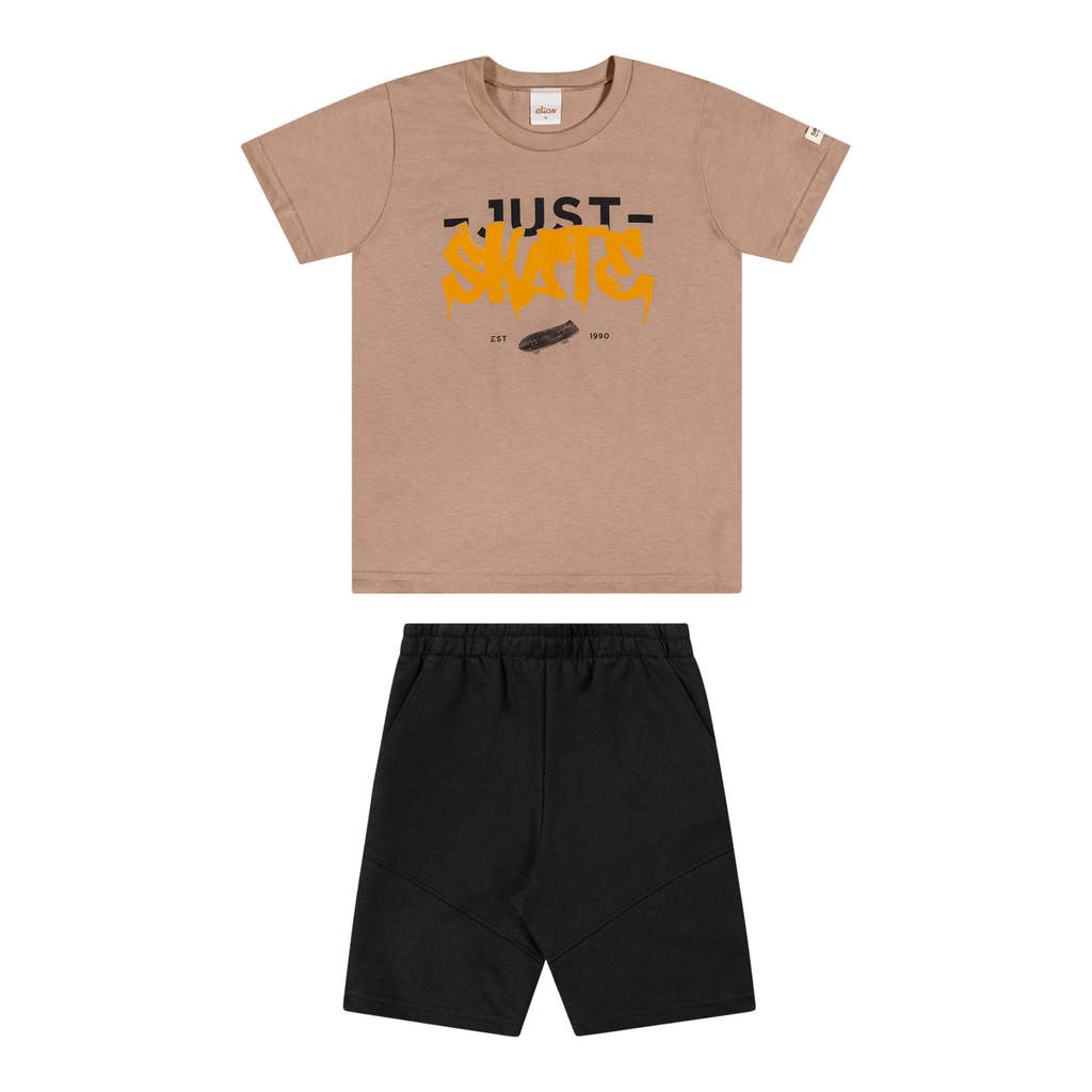 Conjunto Curto Infantil Menino Urban Elian Marrom
