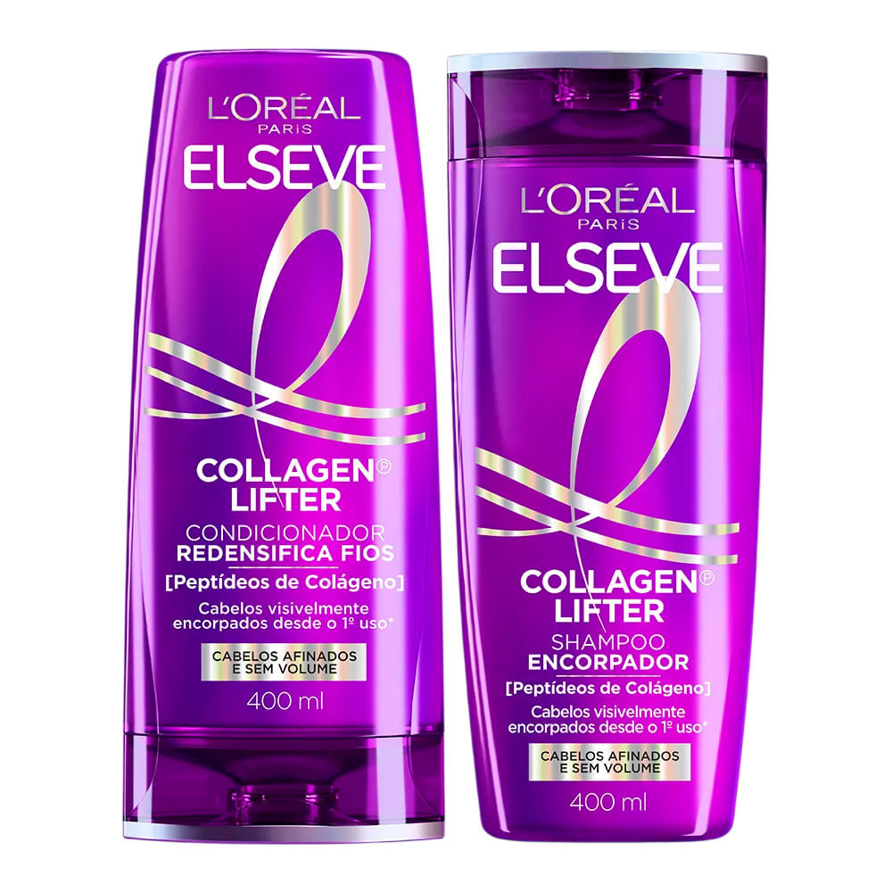 Kit Elseve Shampoo + Condicionador Colágeno Lifter 400ml em Oferta na Shopee