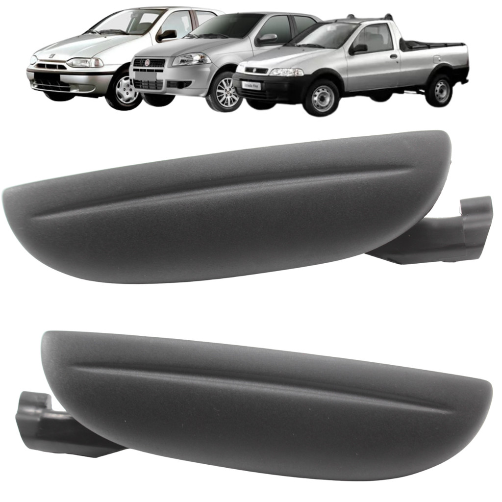 Kit 2 Maçanetas Externa da Porta Dianteira Fiat Palio Siena 1996 Até 2000 Strada 1999 Até 2001