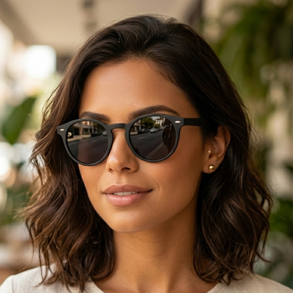 Óculos de Sol Feminino Redondo com Haste Flexivel Resistente e Confortável