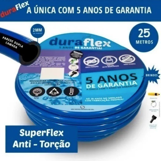 Mangueira Dupla Camada 25m C/ Esguicho Jardim Quintal Double Profissional