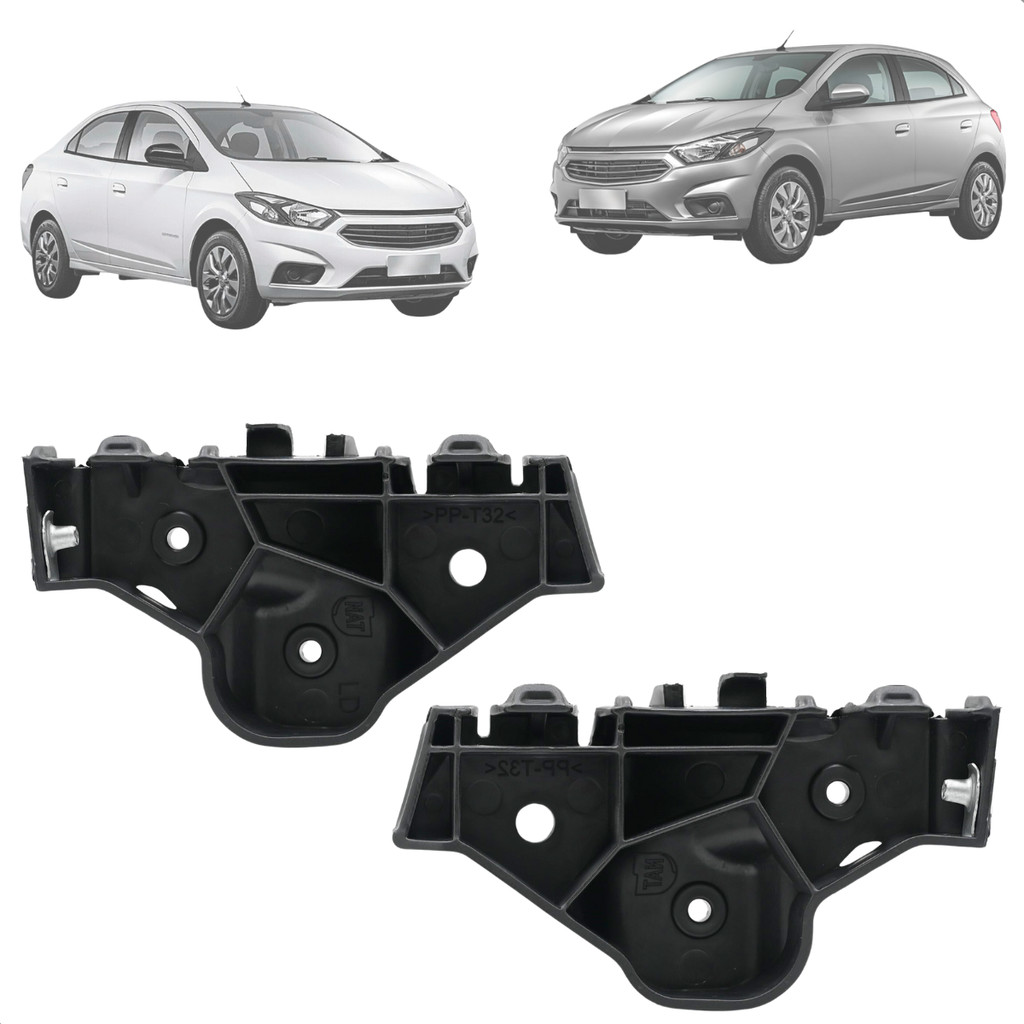 Kit 2 Suportes Guia Dianteiro Para-choque Onix Prisma Joy 2013 Até 2016