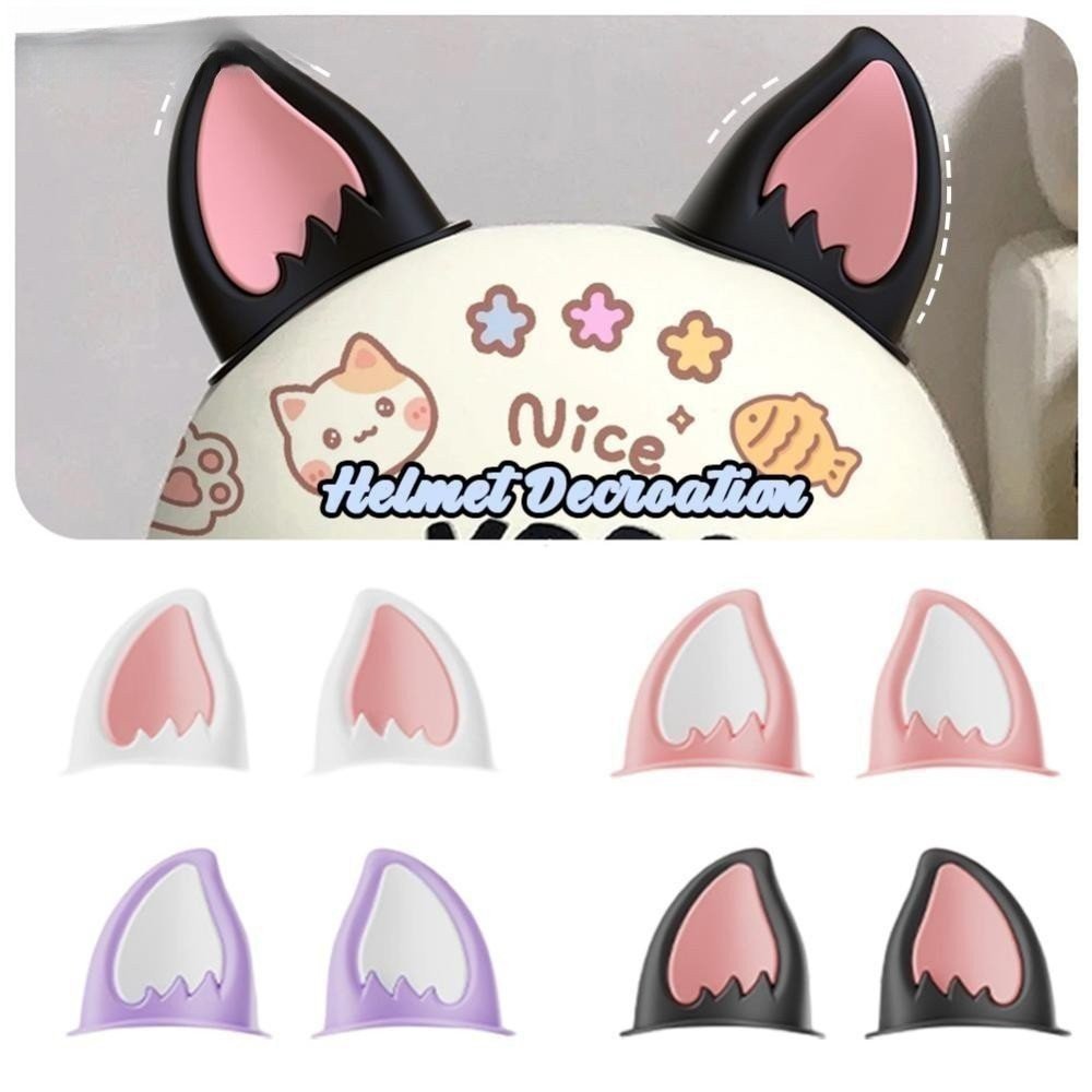 openmall 2 Peças Orelhas de Gato para Capacete de Motocicleta, Acessórios para Motocross e Carro Elétrico, Decoração Est