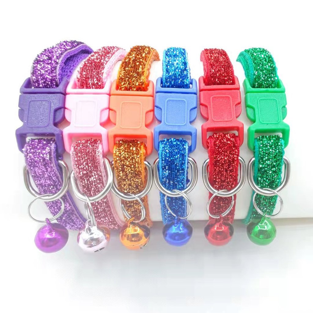 Coleira com Glitter para animais de estimação, coleira para cães e gatos, suprimentos para animais de estimação, fábrica