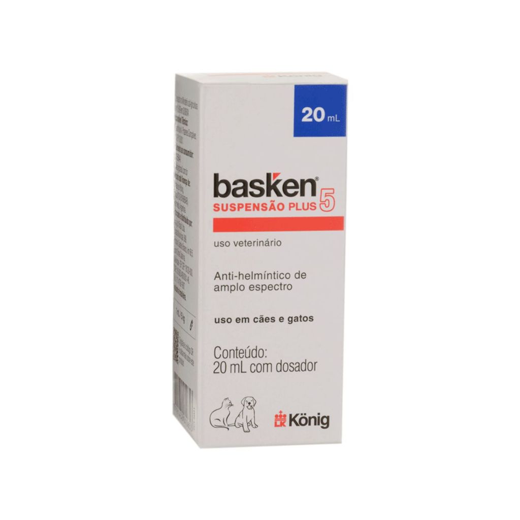 Basken Suspensão Plus 5 Vermífugo Para Cães e Gatos 20ml
