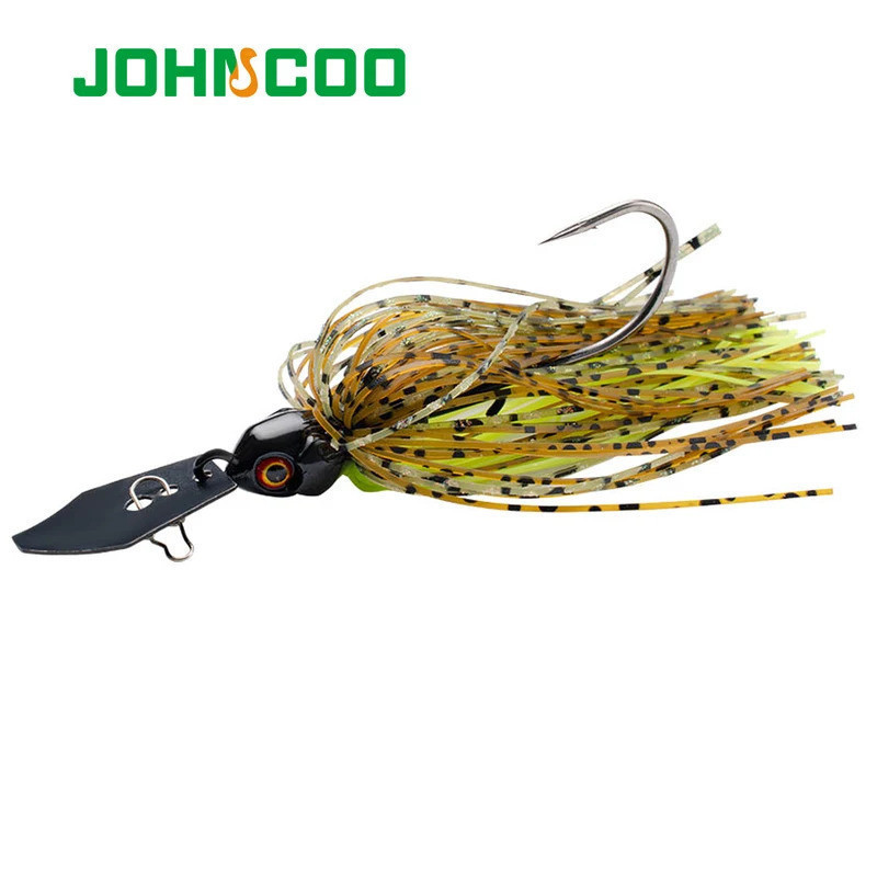 JOHNCOO Isca de Metal 9g, Isca Giratória Anti-Enrosco, Isca de Pesca Buzzbait Wobbler para Peixes Bass, Pike, Walleye X8