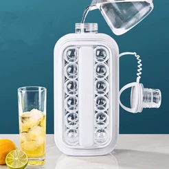 Garrafa de Gelo Portátil Squeeze Molde de Cubos Redondos