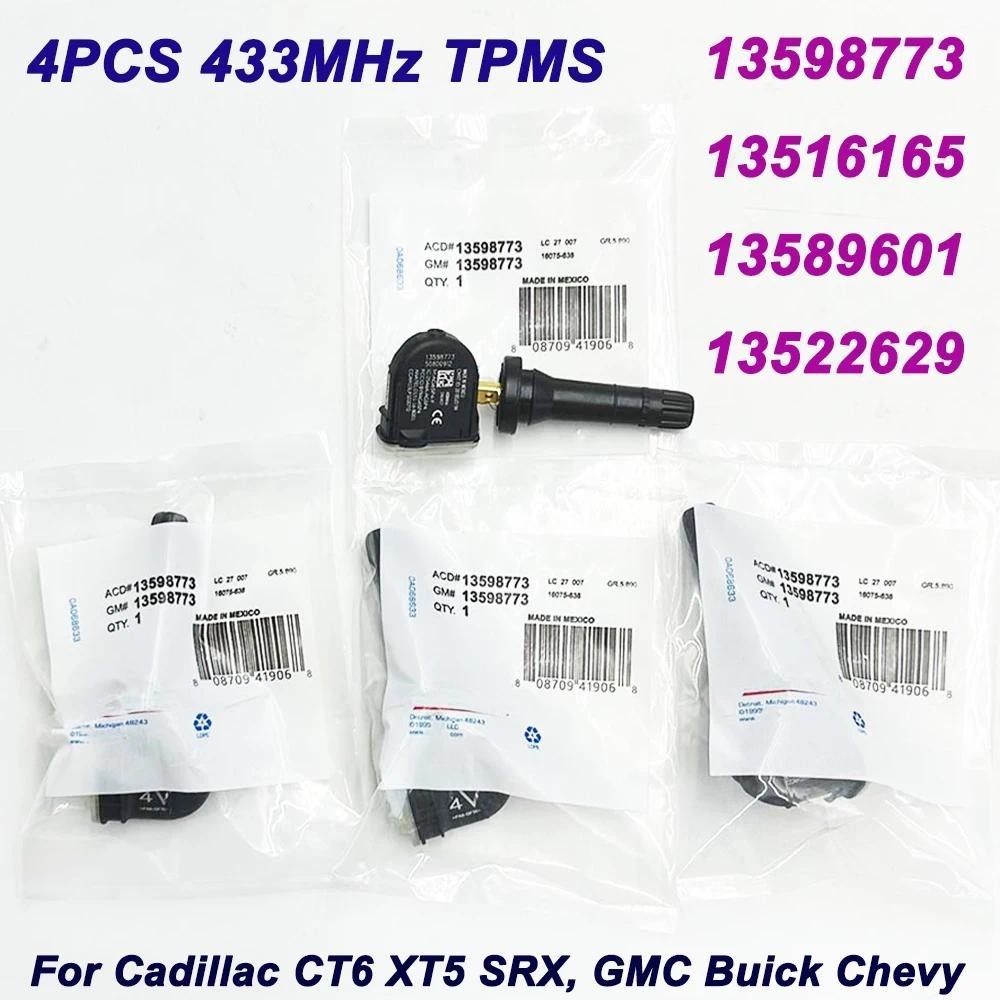 4 Pçs/SET Alta Qualidade 13598773 13516165 13589601 SENSOR De Pressão Dos Pneus TPMS 433mhz Para Cadillac CT6 XT5 SRX Ch