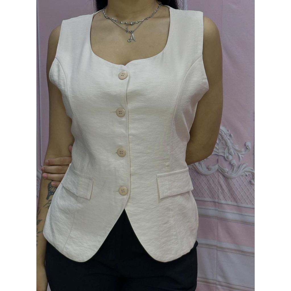 Maria W Modas Colete Valentina tecido marrant tamanho G AO G2 (44-50) em Oferta na Shopee