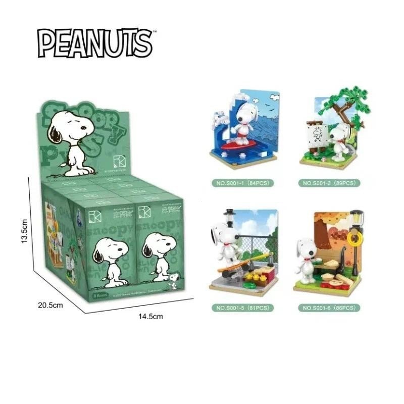 Blocos De Construção Genuínos Snoopy Caixa Cega De Quebra-Cabeças Multi-Facetada Life Puzzle Box Em Plástico Para Crianç