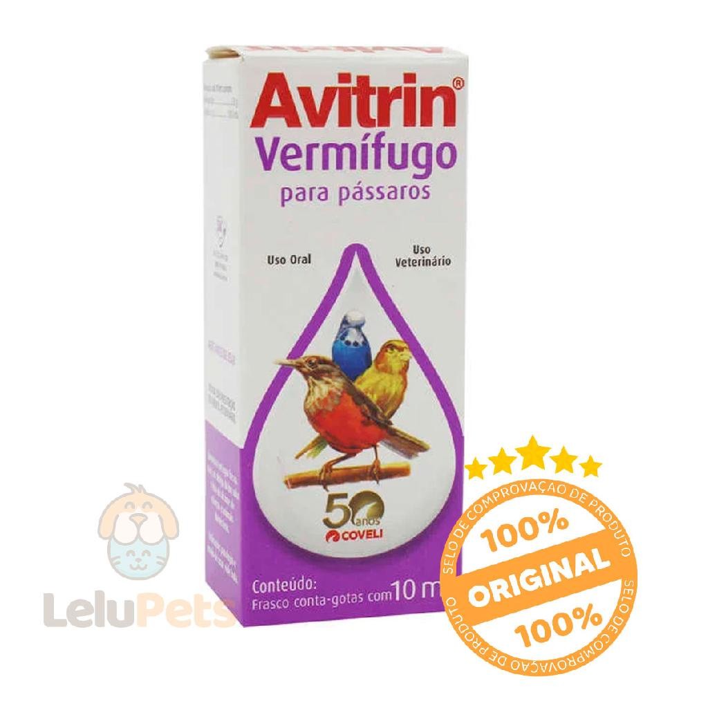Avitrin Vermífugo 10ml Para Pássaros Coveli