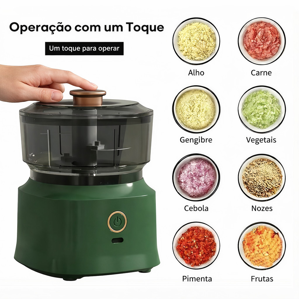 Mini Processador de Alimentos Elétrico Triturador de Carne Alho Cebola Legumes Picador Cozinha Portátil