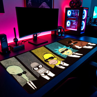 Mouse Pad Gamer Rick Homer Bender Bojack 65x30cm 80x40cm 90x50cm 120x60cm Borda Costurada
