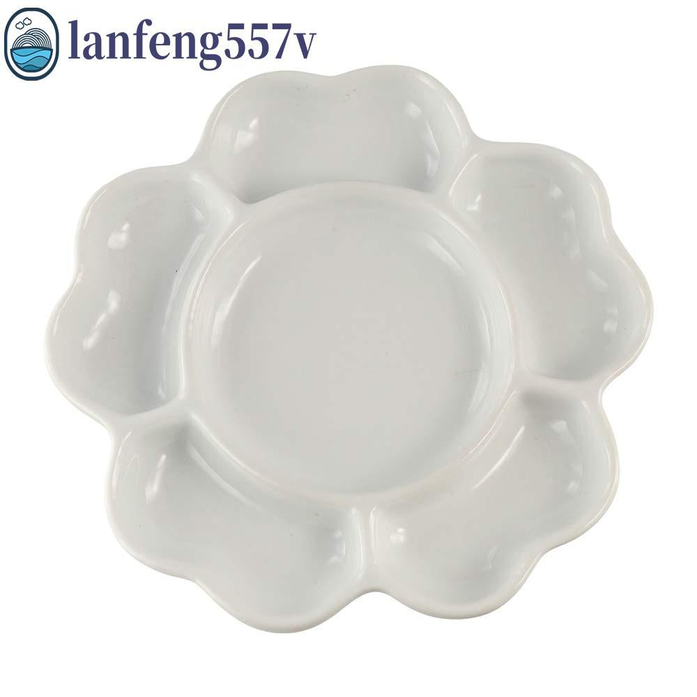 Bandeja De Paleta De Pintura LANFENG , Porcelana Branca De Cerâmica , Placa De Flor De Ameixa Portátil Durável De 3 Tama