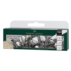 Caneta artística Pitt 1.5/C/B/S com 4 unidades 167151 Faber-Castell