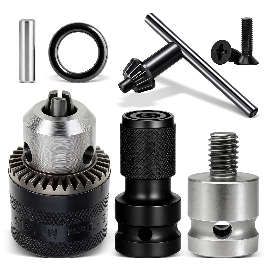 Conjunto Adaptador para Chave de Impacto Elétrica 6 em 1 Mandril de Broca 1.5-13mm + Adaptador de Bits em Oferta na Shopee