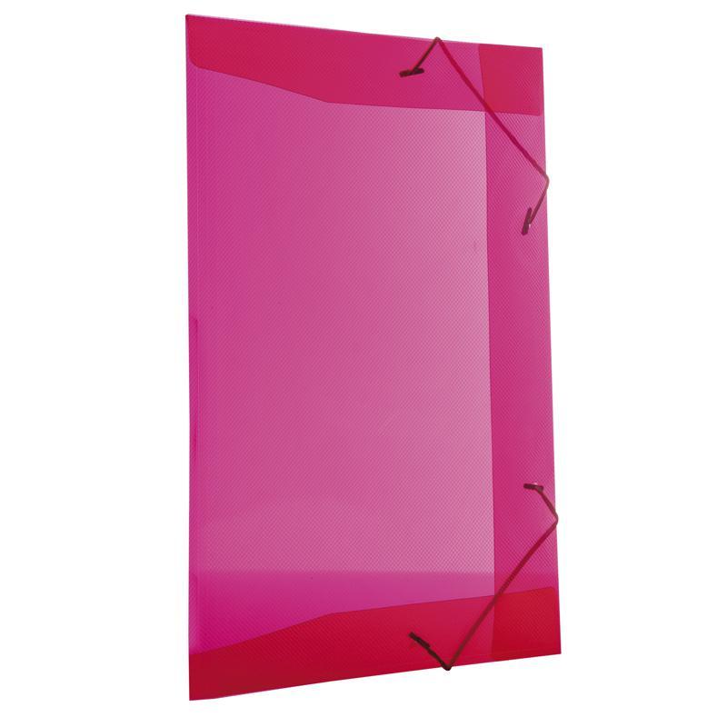 Pasta com aba elástico ofício Line transparente vermelha 0254.U Dello em Oferta na Shopee