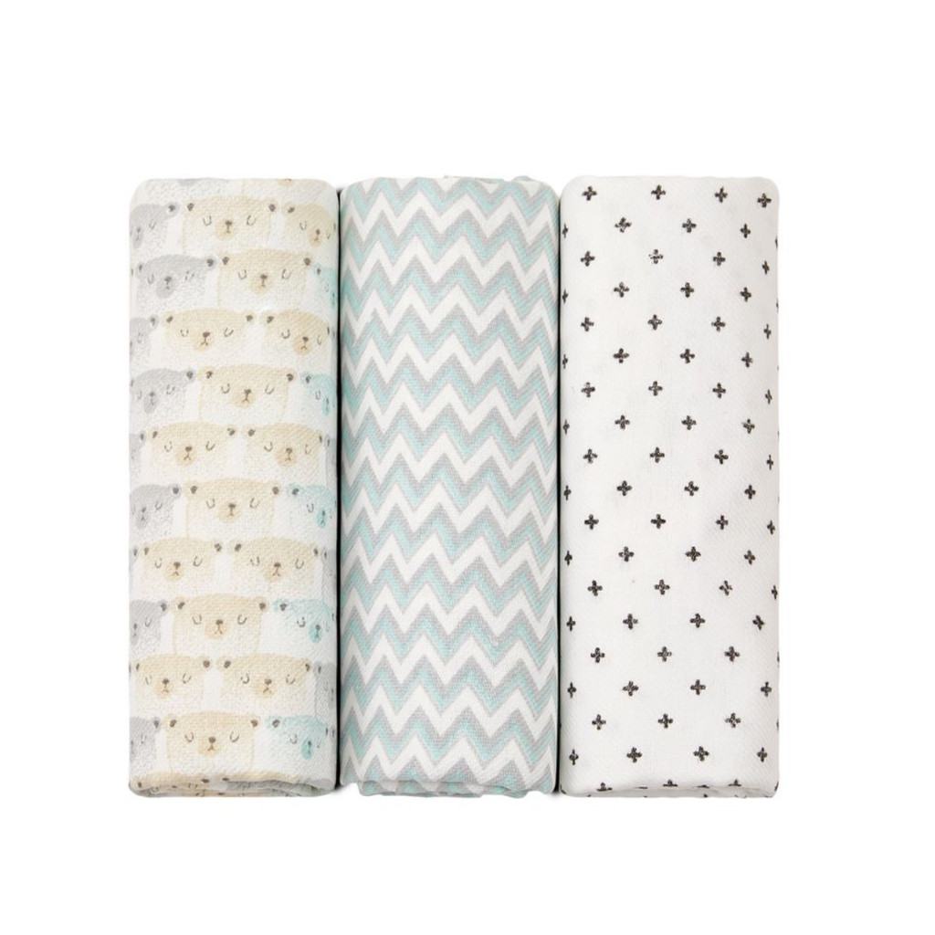 Kit Enxoval Bebe 3 Und Cueiro Flanelado Algodao Macio Confortavel Estampa Sortida Infantil Unissex