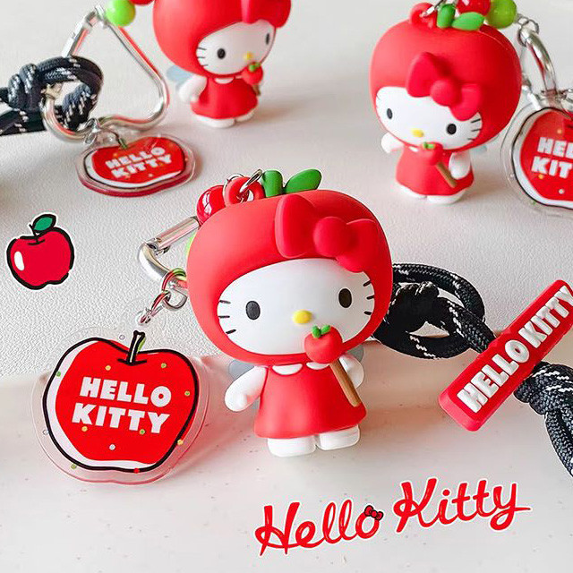 Chaveiro Mosquetão Em Formato De Maçã Hello Kitty | Sanrio Coreia Charme De Bols