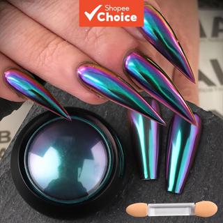 Conjunto de Pó Espelhado Aurora Camaleão para unhas, com pincel, glitter cromado ultra-brilhante e lantejoulas para em Oferta na Shopee
