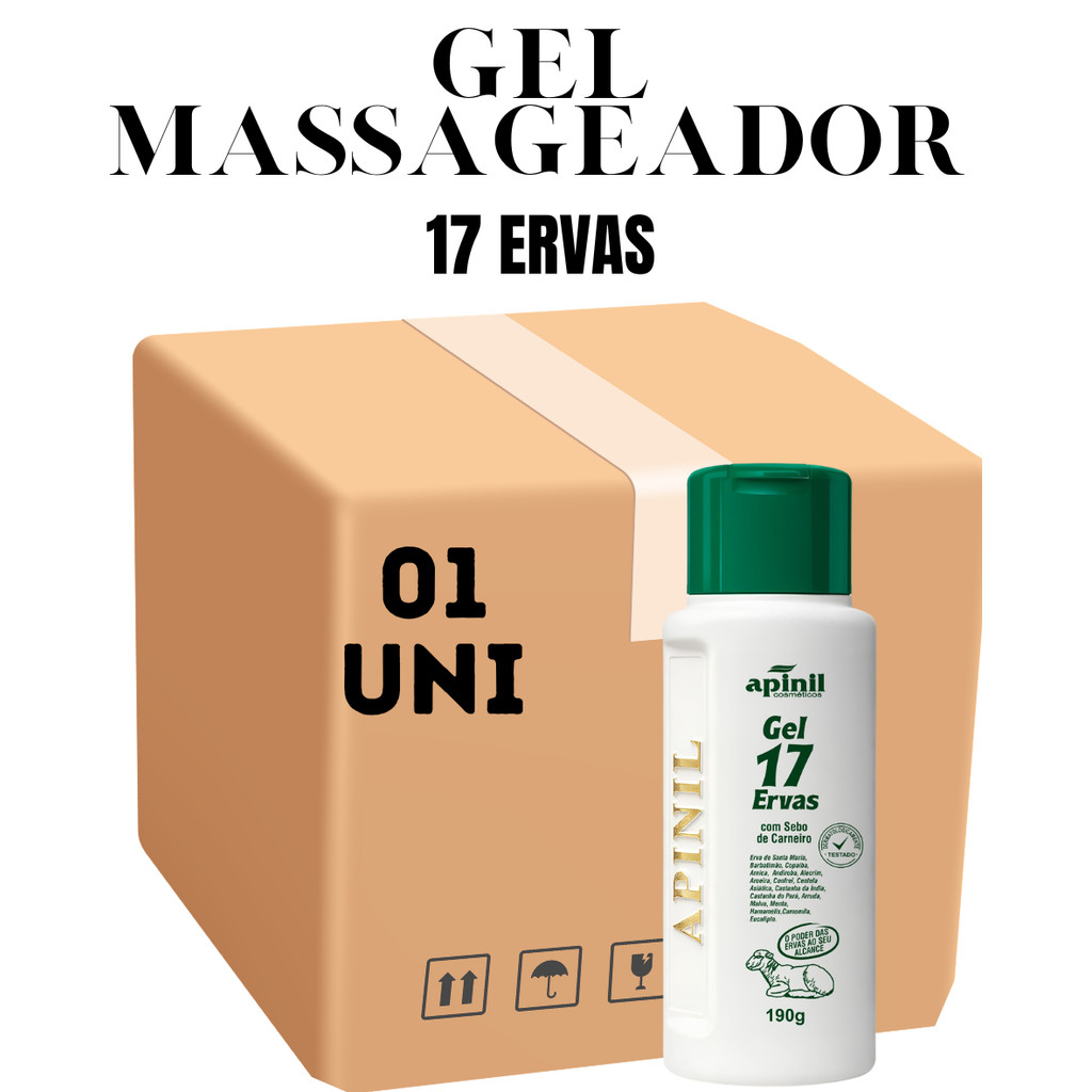 Apinil Gel 17 Ervas com Sebo de Carneiro 190GR - Creme de Massagem Corporal