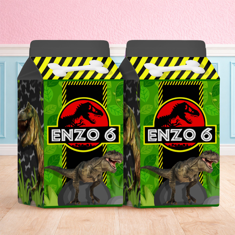 Caixa Milk Dinossauros Jurassic Caixinha Leite Pequena Personalizada Lembrancinha Festa
