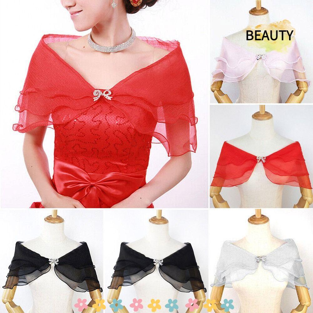 BEAUTYHOMEBR Capa De Ombro Feminina Acessórios Para Vestido De Casamento Xale De Chiffon