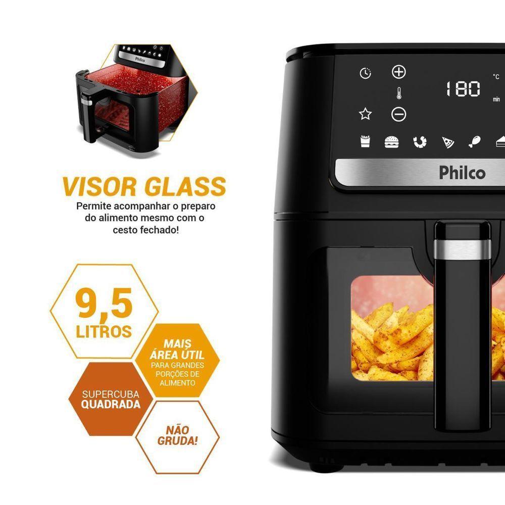 Air Fryer Philco 9,5L Visor Glass Redstone 1800W PAF95A 110V · foto 2