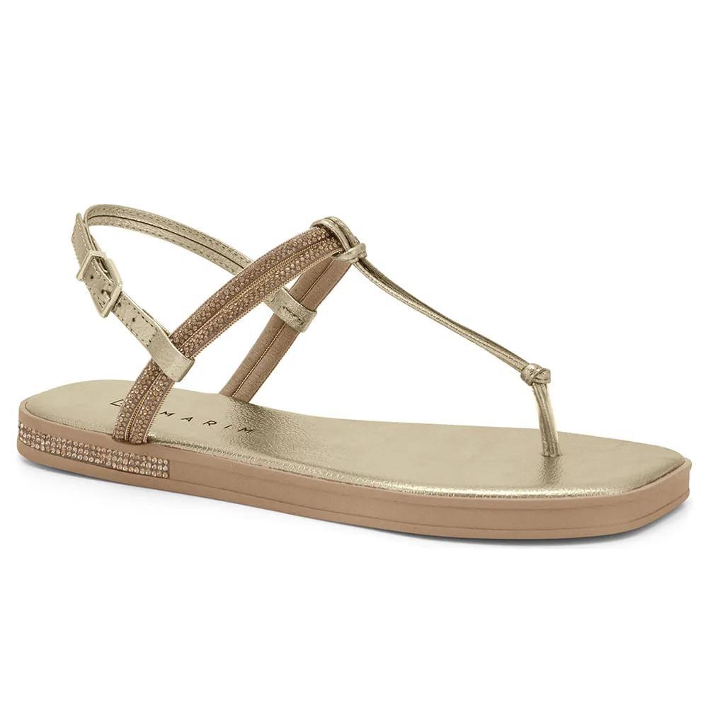 Sandália Ramarim Rasteira Brilho Feminina