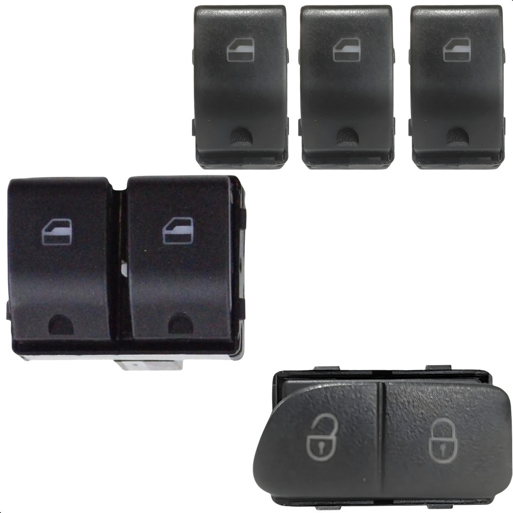 Botão Duplo C/ 3 Simples e Botão Trava Vw Gol 2008 Até 2022
