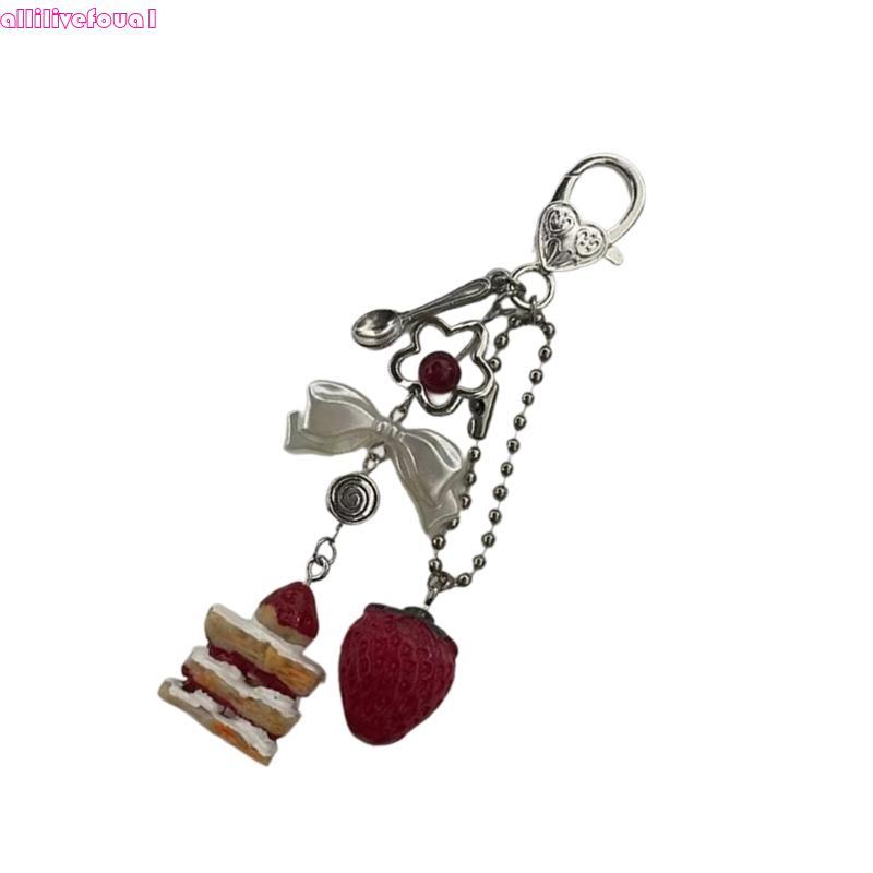 allilivefoua1 Chaveiro Pingente Bolo Pequeno, E Elegante, Ornamento Pendurado, Adequado Para Festas