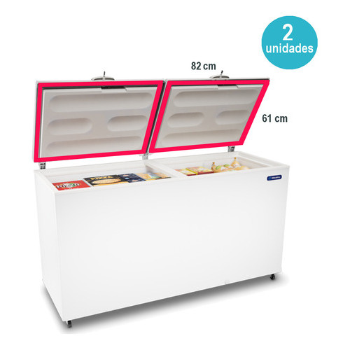 02 Borrachas Gaxeta Freezer Para Metalfrio Da550 - 82x61cm