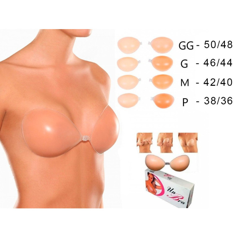 Sutiã Adesivo Silicone Invisivel Sem Alça Levanta Peito PUSH UP 100% Silicone