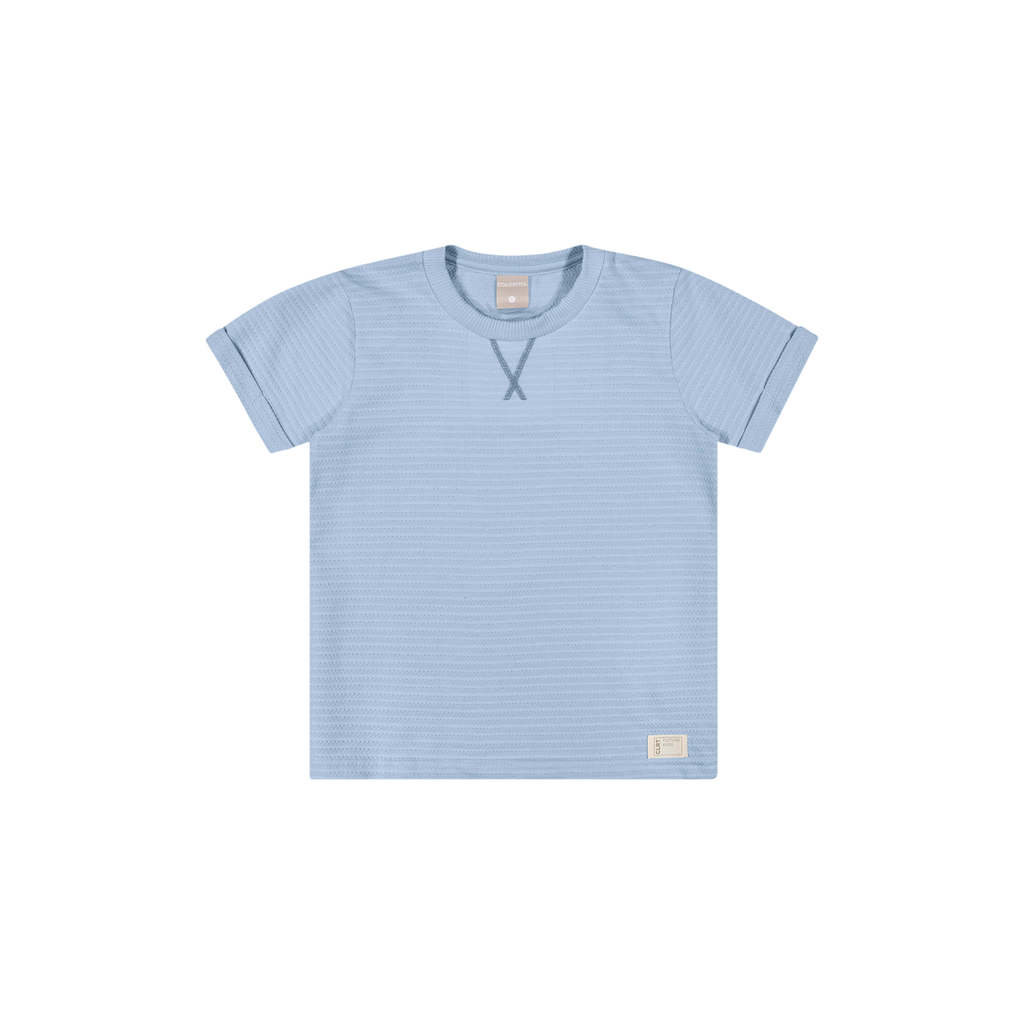 Camiseta Infantil Menino Bordado X Colorittá Azul em Oferta na Shopee