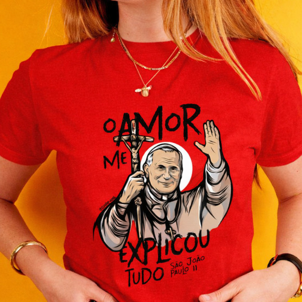 Blusa feminina SÃO JOÃO PAULO II, Sagrada Familia,São Jose, Maria,Jesus camiseta tshirt cristã, gospel
