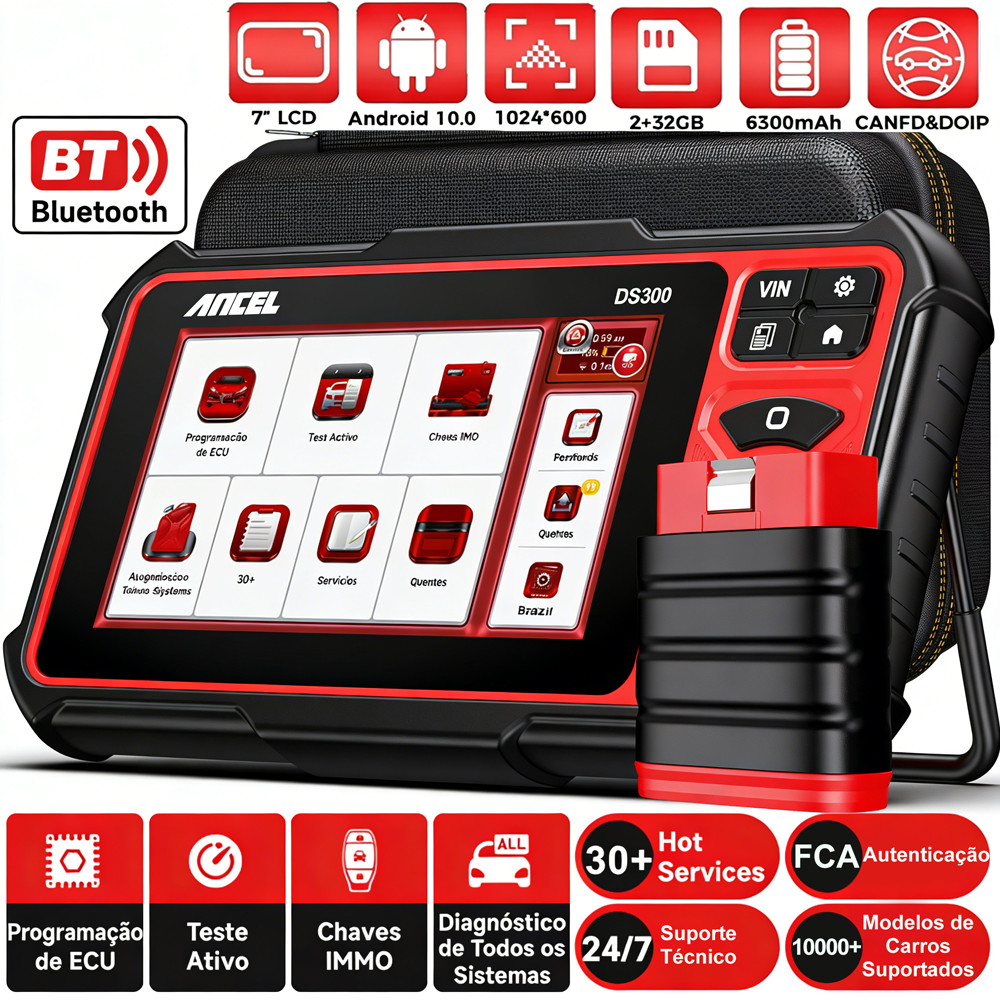 Scanner Automotivo Profissional Ancel Ds300 Teste Atuadores