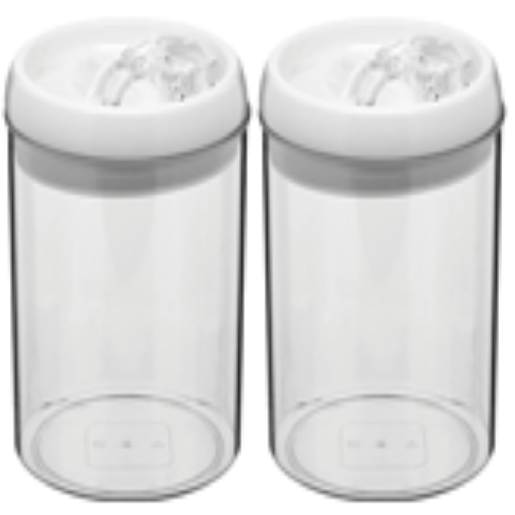 Kit 2 Pote Porta Mantimentos Pratik Hermético Plástico 1,5L 18x12 Transparente