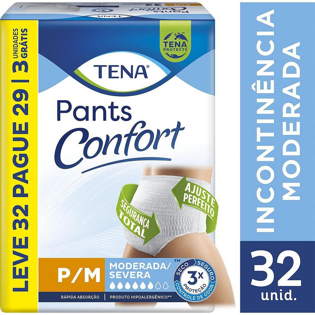 Roupa Íntima Tena Pants Confort P/M Leve 32 Pague 29 unids