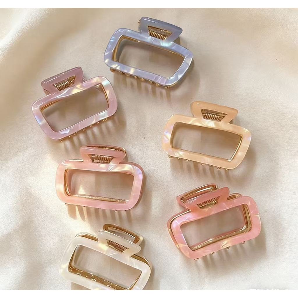 Novo prendedor de cabelo de liga metálica semi-preso, simples e versátil em Oferta na Shopee